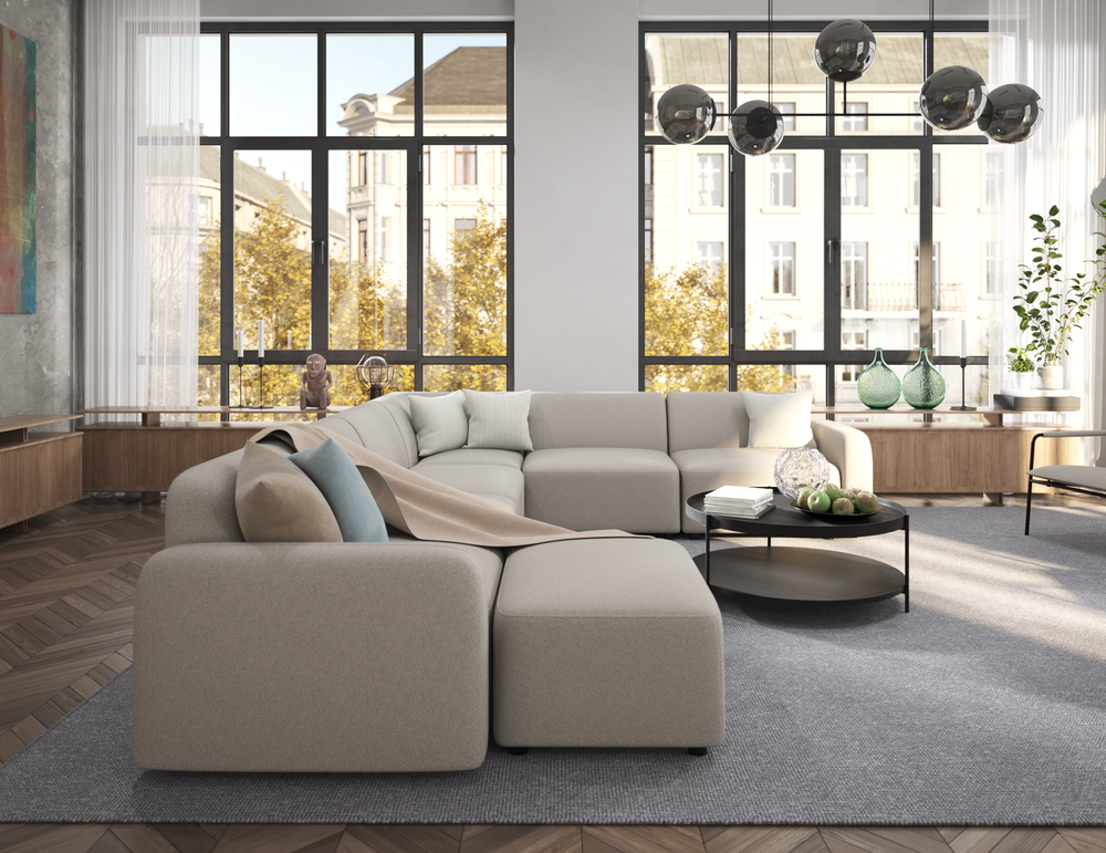 Lifestyle: Atticus modular sofa in Oyster Grey setting