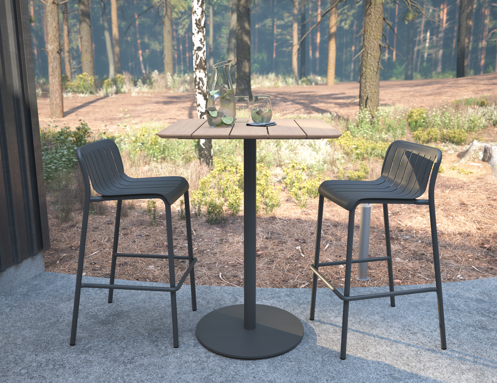 Lifestyle: Roku Outdoor Bar Stool bar setting