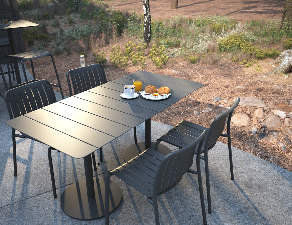 Lifestyle: Roku Rectangle Cafe Table cafe setting