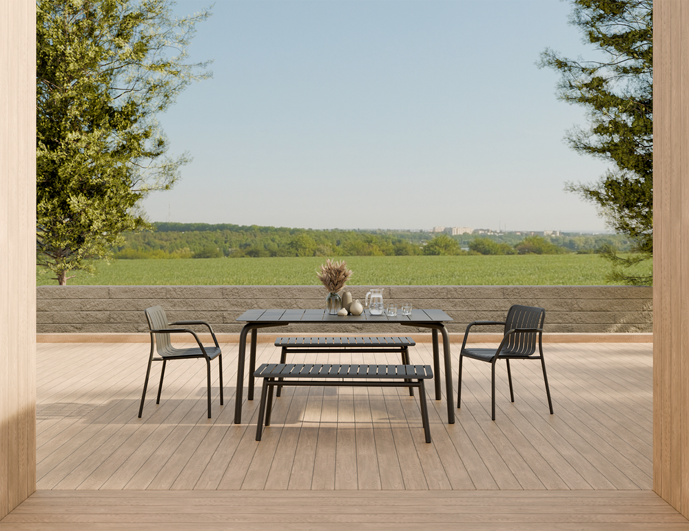 Lifestyle: Roku Outdoor Bench 120cm residential setting