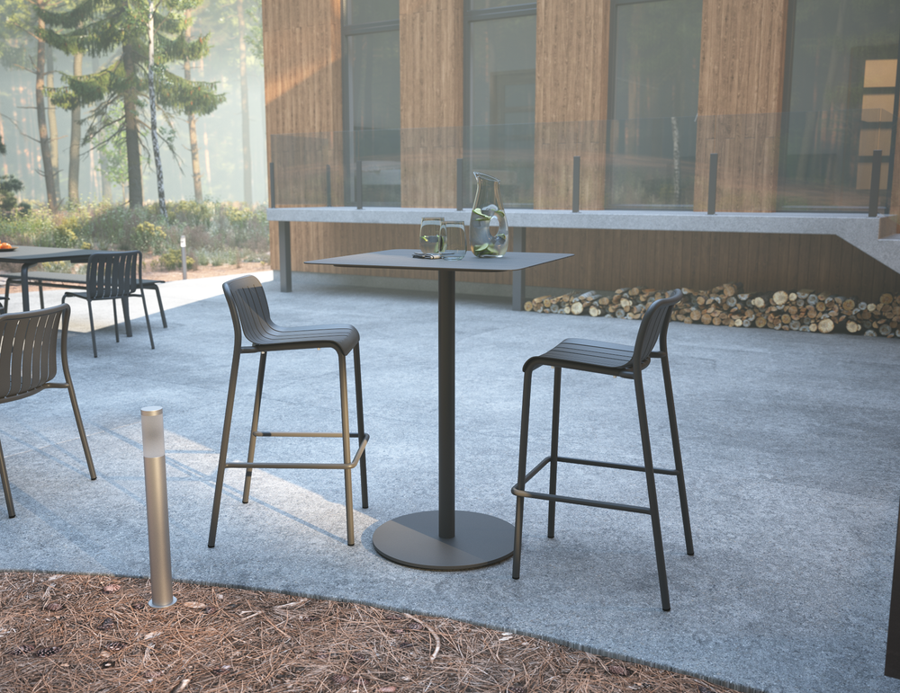 Lifestyle: Roku Outdoor Bar Stool bar setting