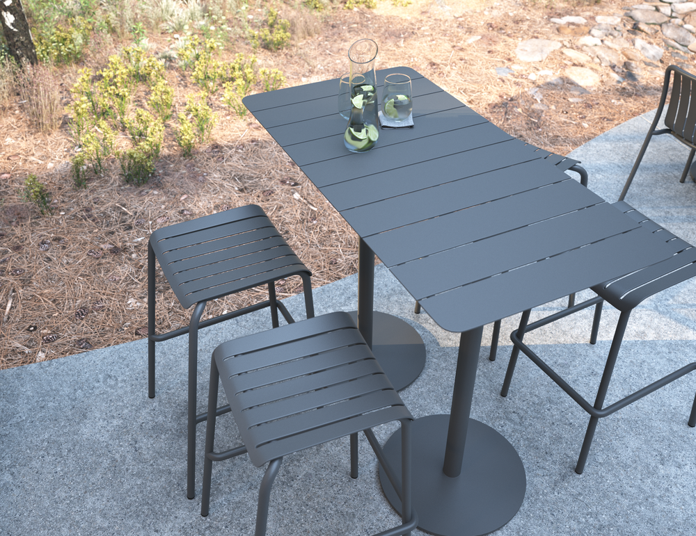 Lifestyle: Roku Rectangle High Bar Table bar setting