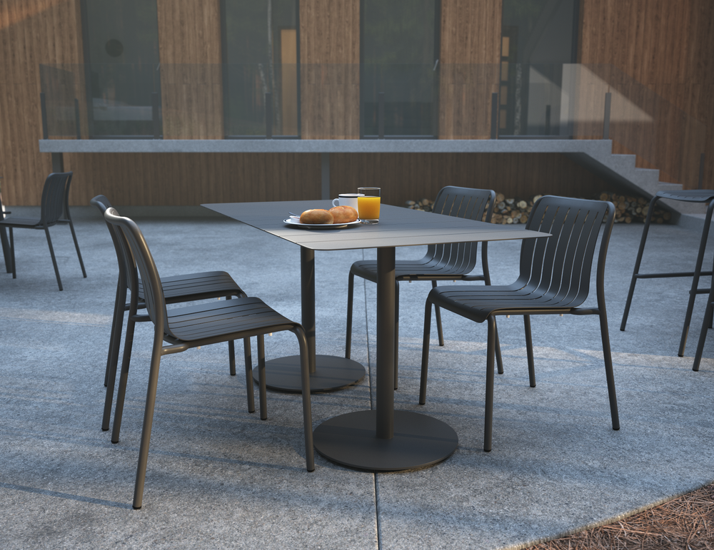 Lifestyle: Roku Rectangle Cafe Table cafe setting