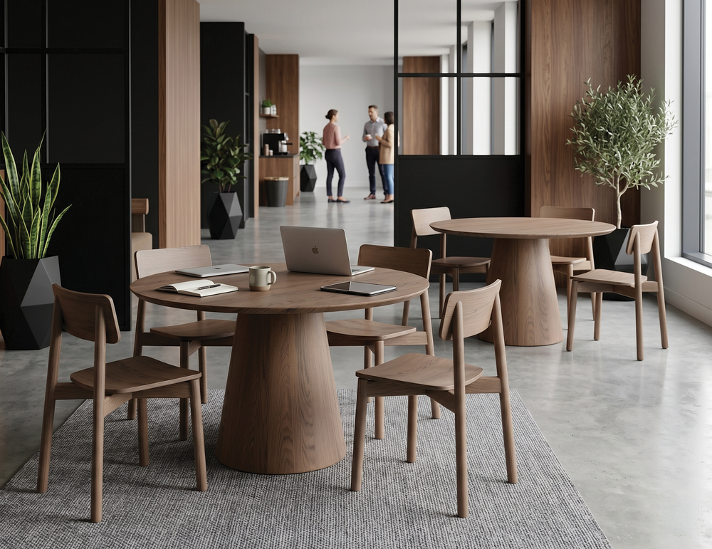 Lifestyle: Andi chairs in a 120cm walnut dining setting