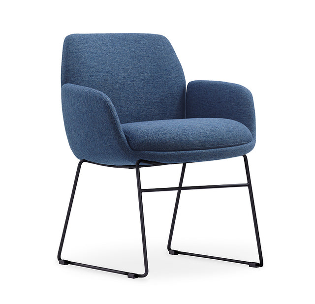 Calypso Sled, black base, Ocean seat, front angle