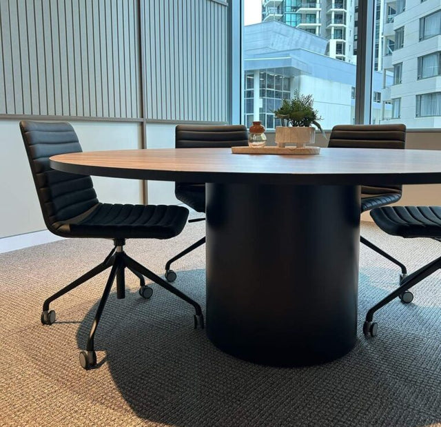 Drum Base Table with round top