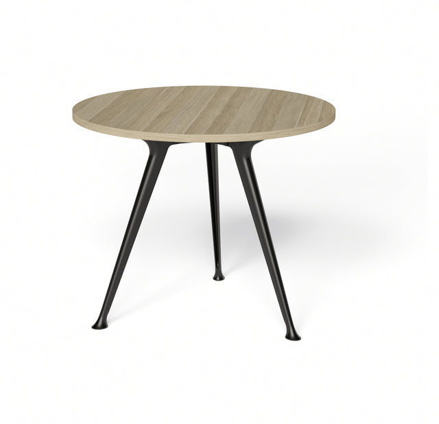 K2 Round Table 900 black frame natural oak top
