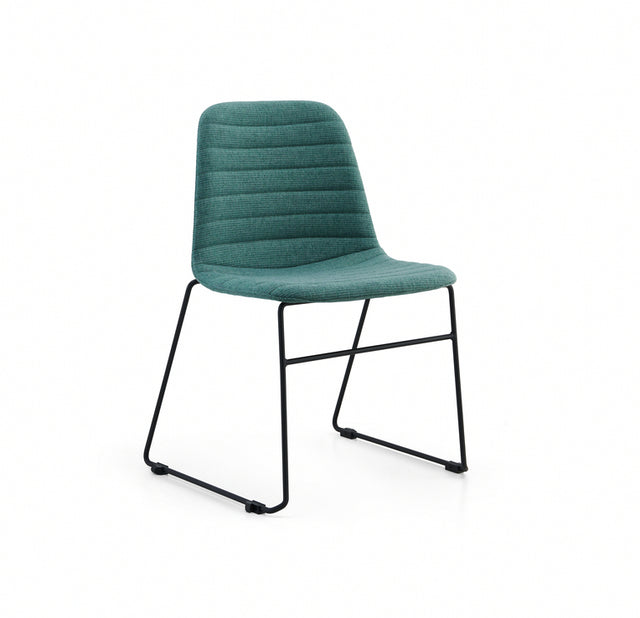 LAYLA Sled, Reef full upholstery, black base, front angle
