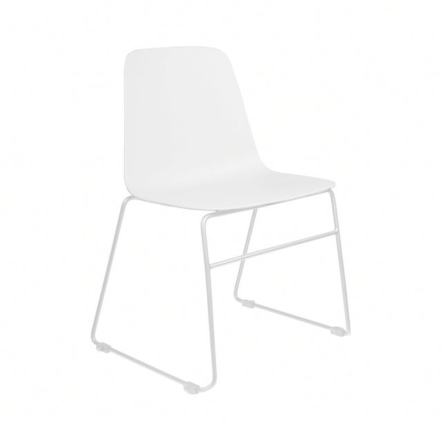 LAYLA Sled, White shell, white base, front angle