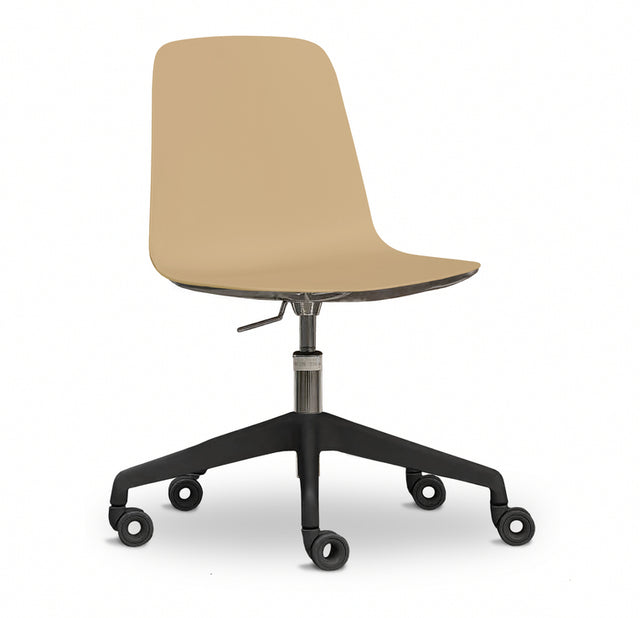 Layla 5 Star Task Nylon Base in Lemon shell with black base, front angle