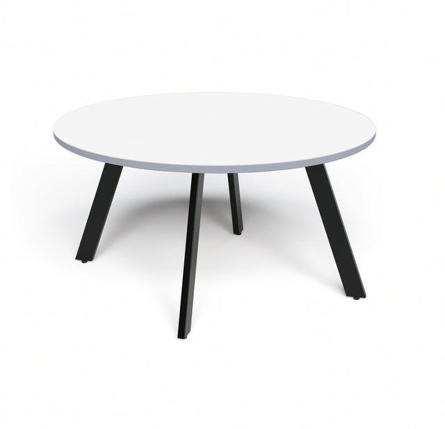 Linear Round Table white top black frame