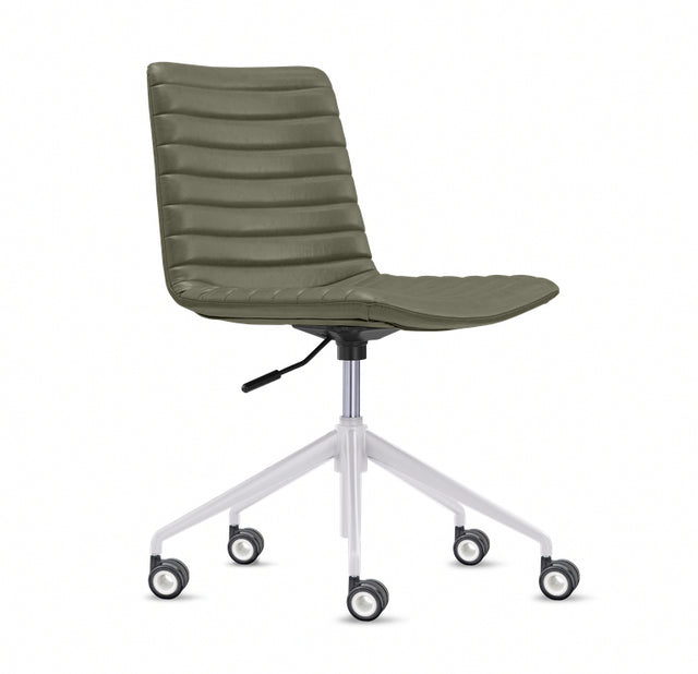 Rand Boardroom Chair - Olive PU (white base)