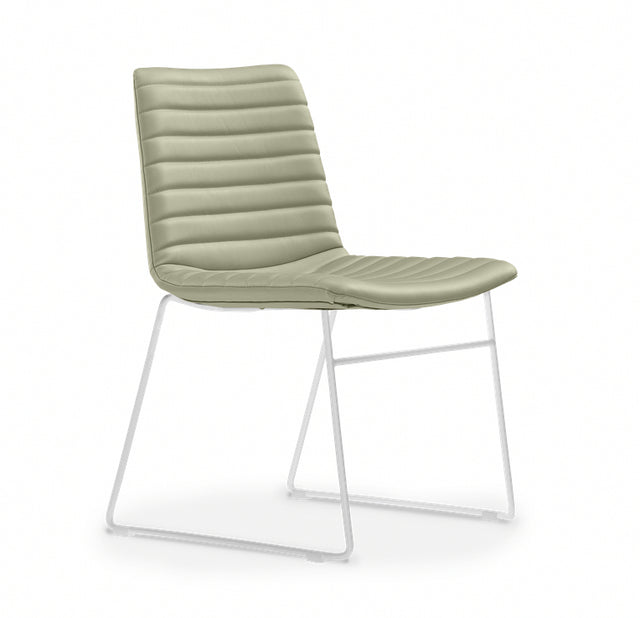 Rand Visitor Chair in Light Bone Swirl PU