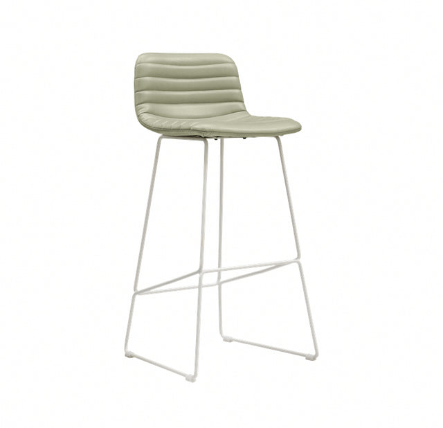 Rand Stool - Light Bone Swirl PU / White frame