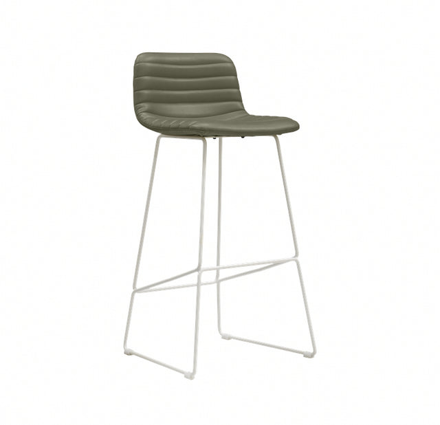 Rand Stool - Olive PU / White frame
