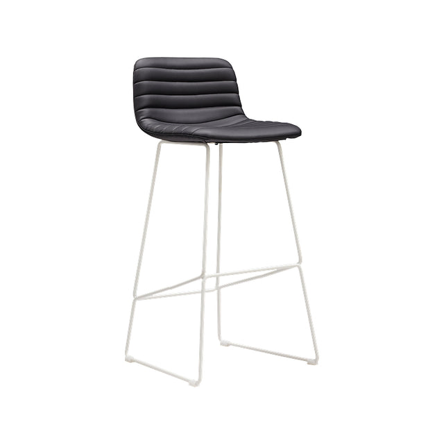 Rand Stool - Black PU / White frame
