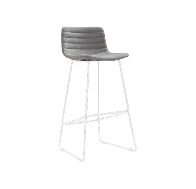 Rand Stool - Grey Fabric / White frame