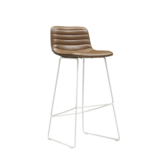 Rand Stool - Mahogany PU / White frame
