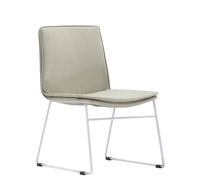 Real Sled, White base, Light Bone Swirl seat, front angle