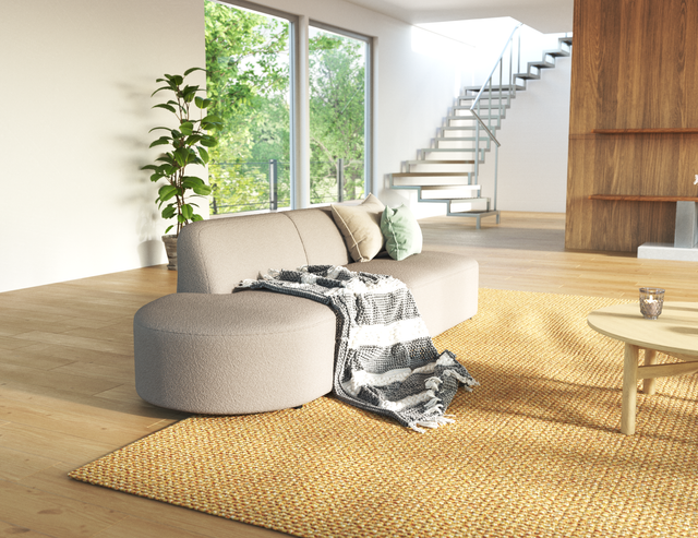 Atticus Modular Sofa – Config L, Curved Open Ends