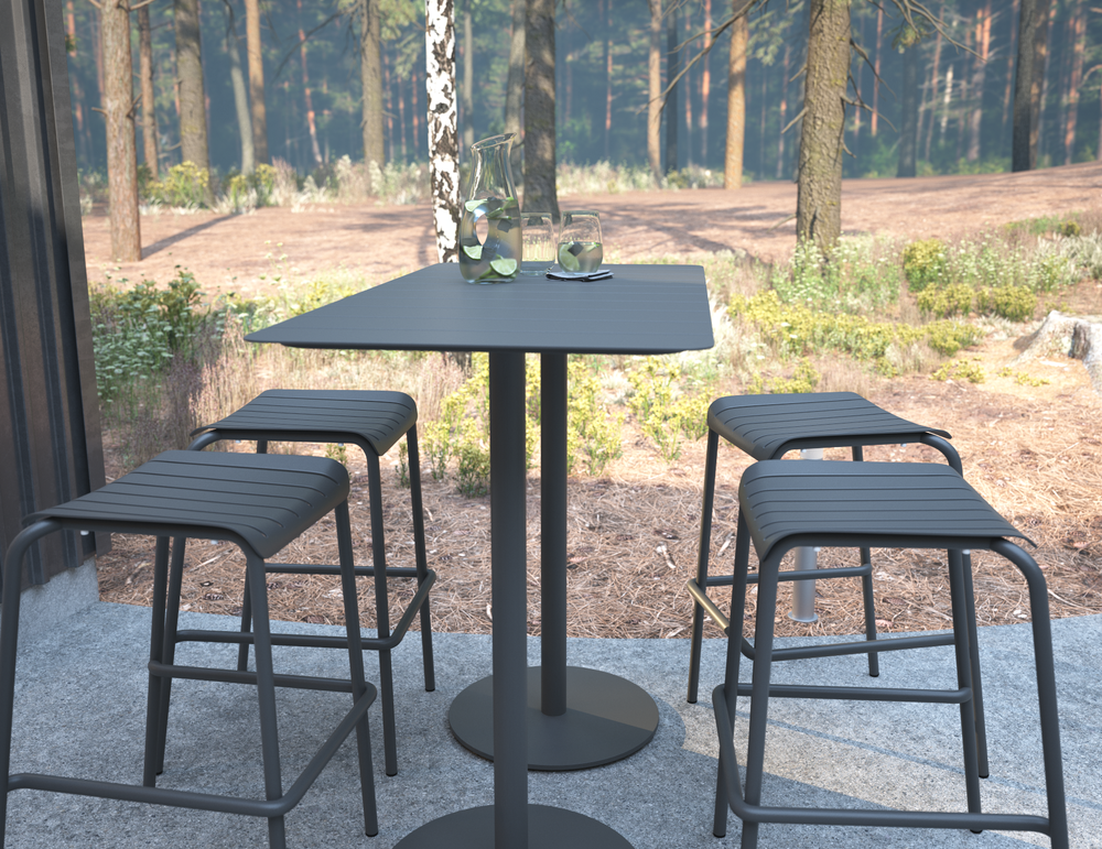 Lifestyle: Roku Rectangle High Bar Table bar setting