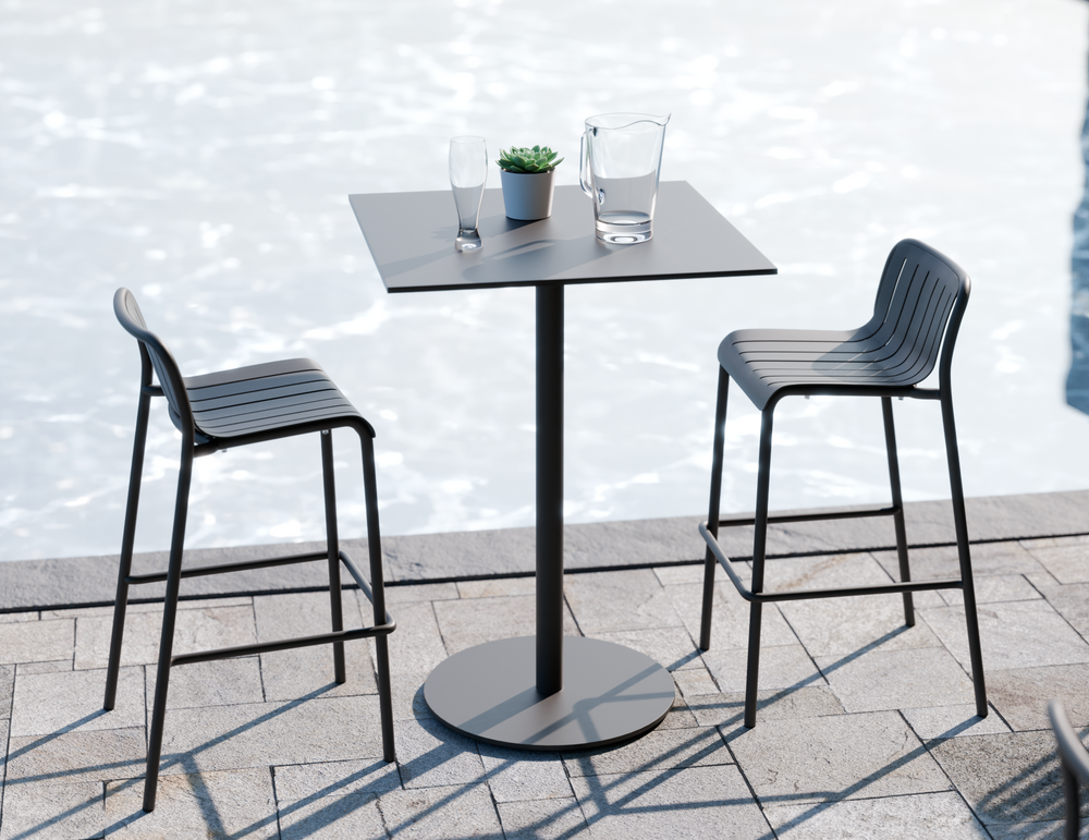 Lifestyle: Roku Solara High Bar Table square top setting
