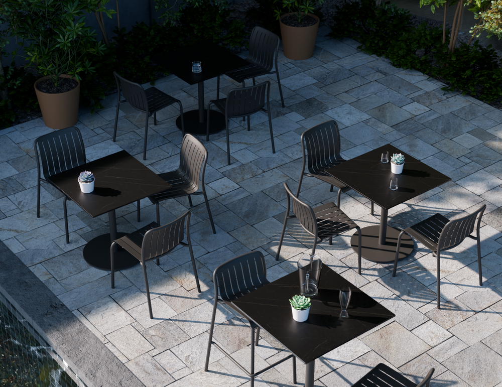 Lifestyle: Roku Solara Cafe Table square setting