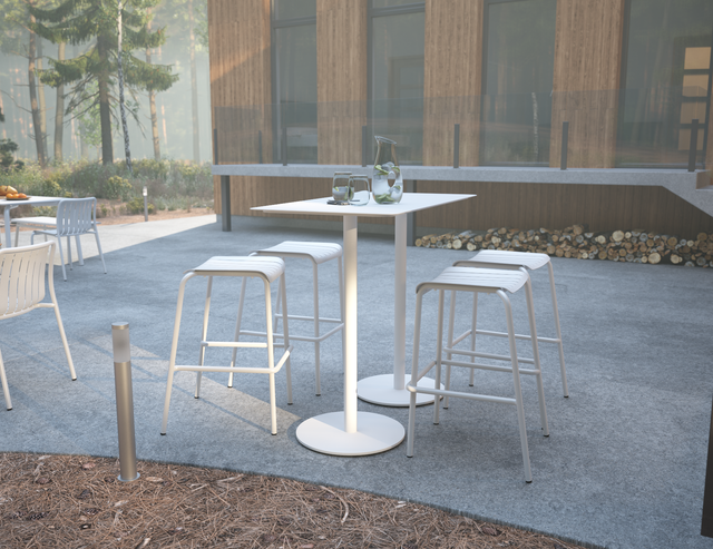 Roku Rectangle High Bar Table - setting