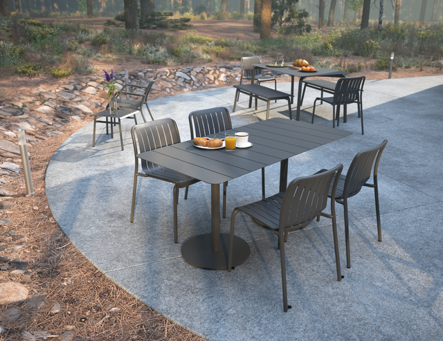 Roku Rectangle Cafe Table - setting