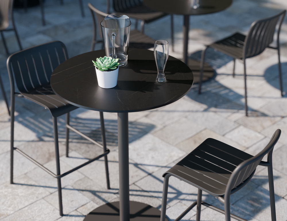 Lifestyle: Roku Solara High Bar Table bar setting