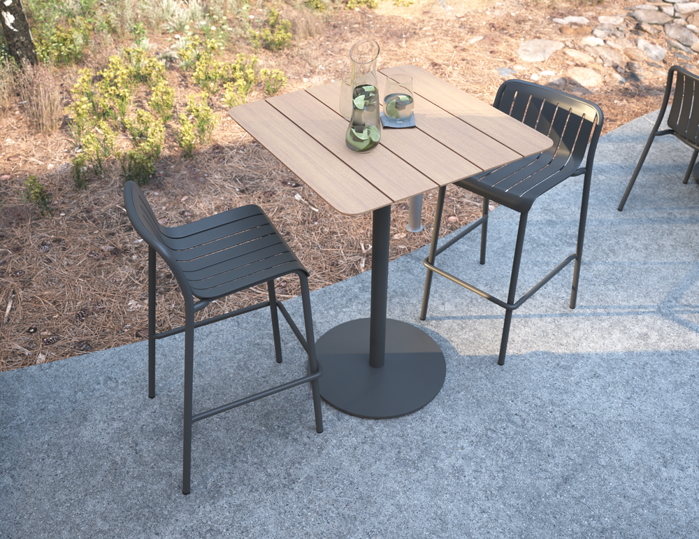 Lifestyle: Roku Outdoor Bar Stool bar setting