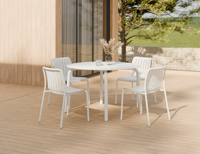 Roku Dining Chair White - residential setting