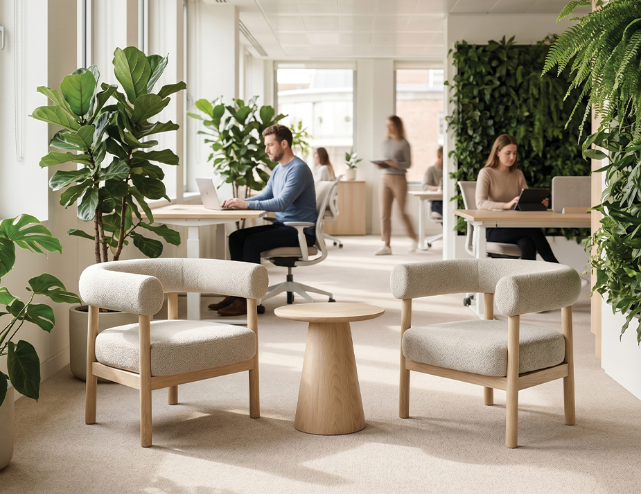 Lifestyle: Marlowe in Ivory Cream with natural oak legs