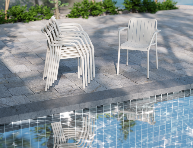 Roku Outdoor Armchair — stacking detail
