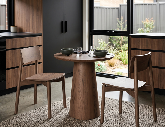 Circa Café Table – Round 70cm, Autumn Walnut